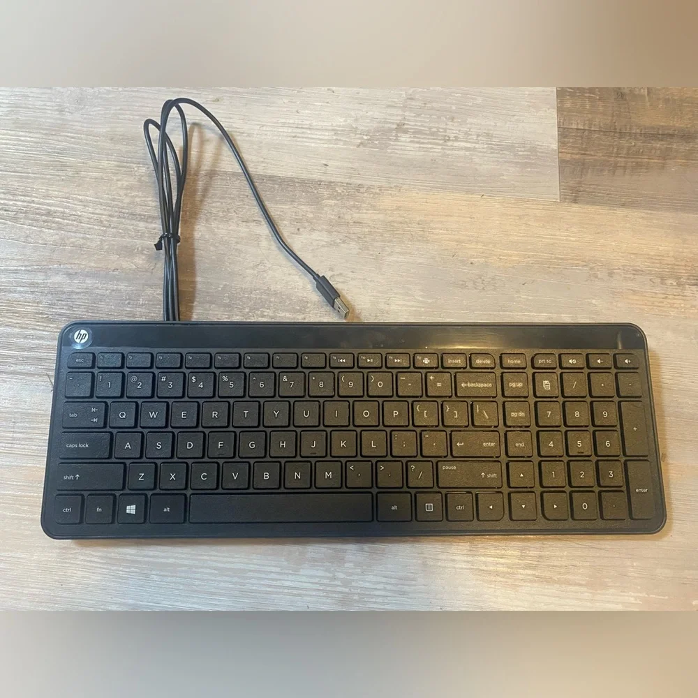 HP Black Wired Keyboard with Standard Layout